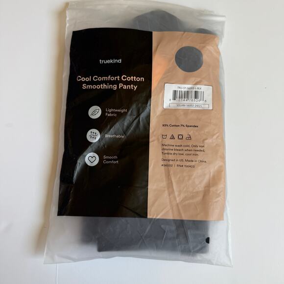 New truekind Black Cool Comfort Cotton Smoothing Panty Large - Picture 8 of 11